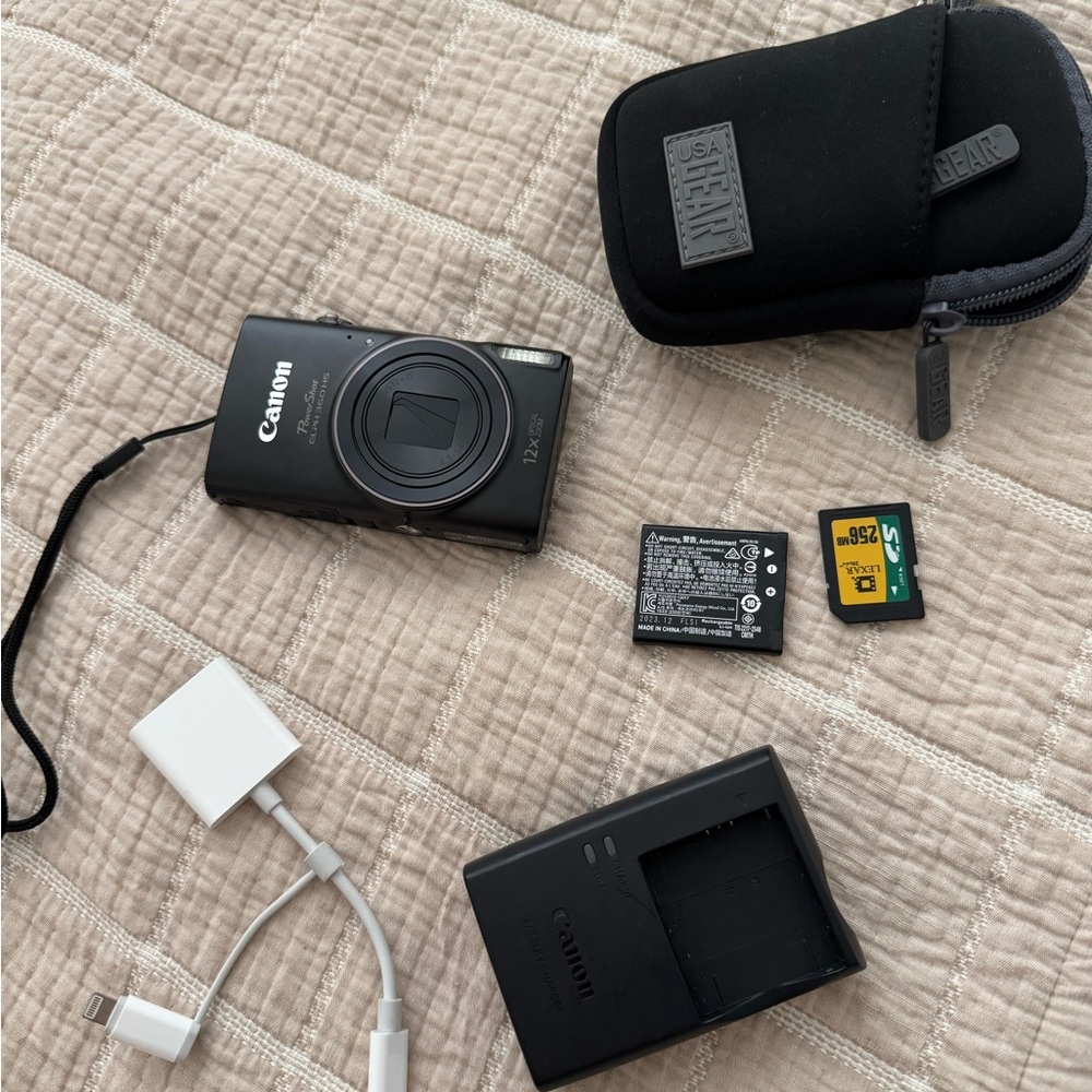 Canon Black PowerShot GLPH 360HS Camera with Accessories Bundle